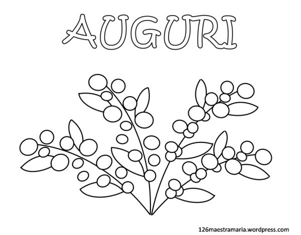 Мимоза шаблон для рисования