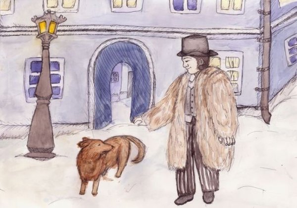 Рисунок к каштанке Чехова