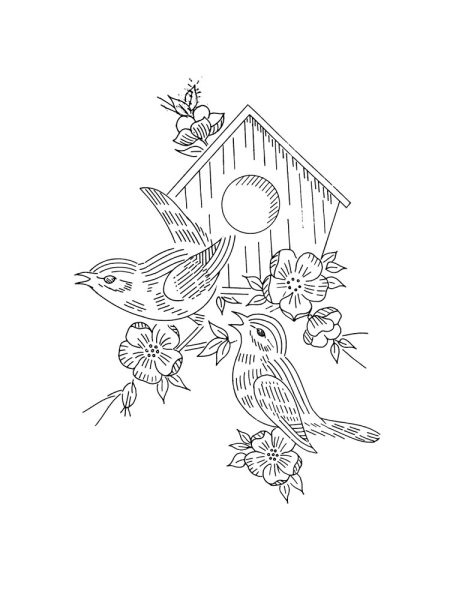 Скворечник раскраска для малышей