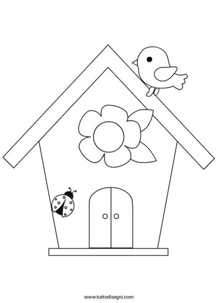 Домик для птички раскраска