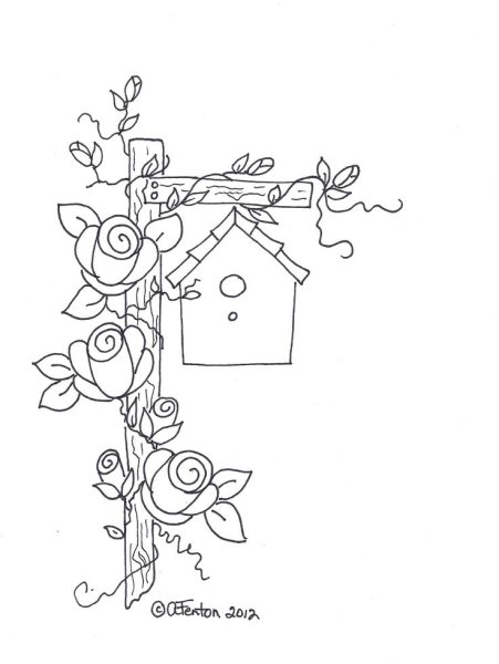 Раскраска скворечник для птиц