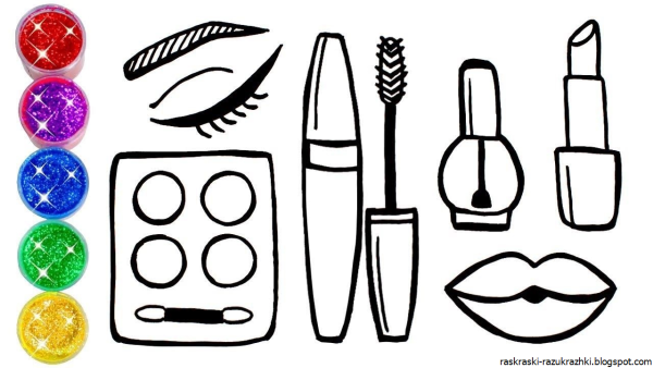 Косметика раскраска для девочек