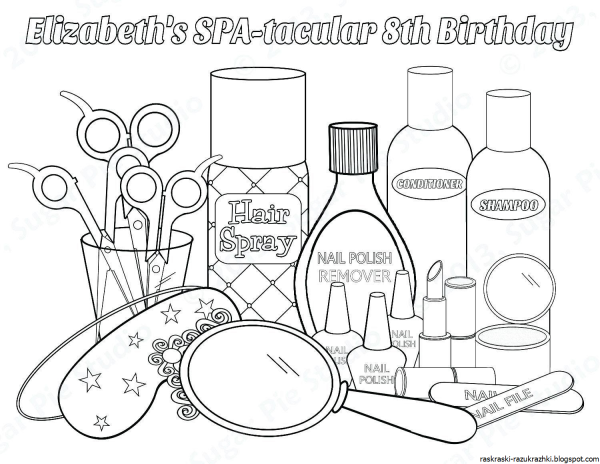 Косметика раскраска для детей