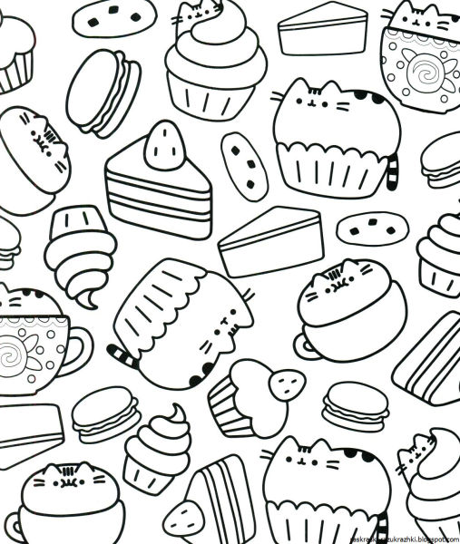 Раскраска милая еда