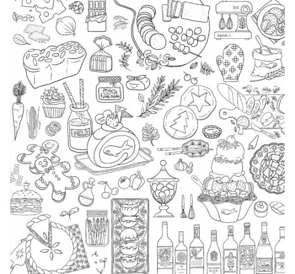 Раскраски еда
