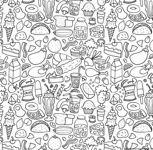 Сладости. Раскраска