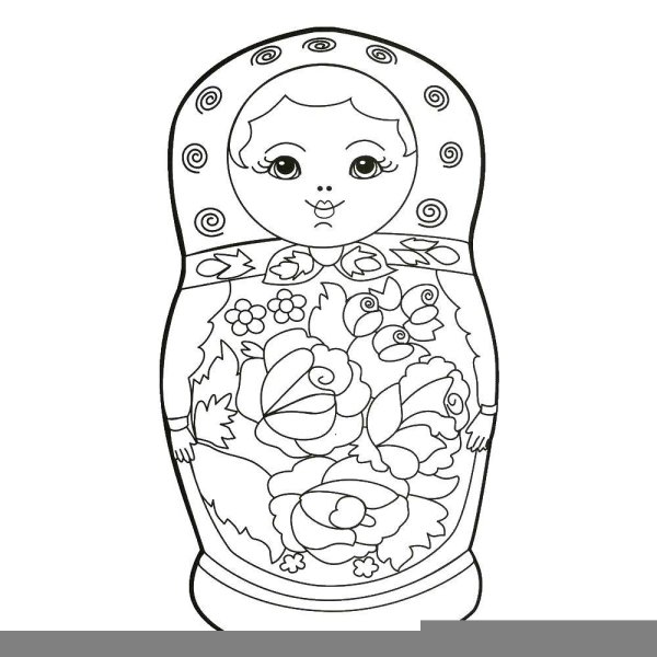 Матрёшка шаблон для детей