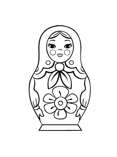 Матрёшка трафарет для раскрашивания