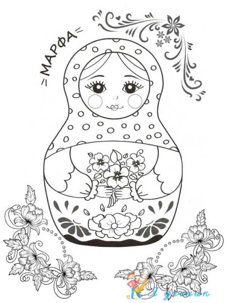 Матрешки для раскрашивания детям 3 лет