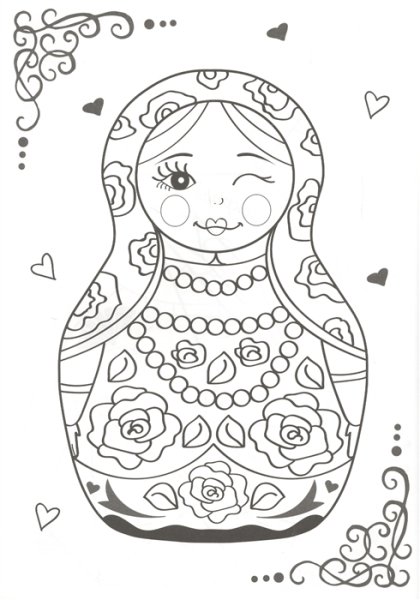 Раскраска матрёшка для детей 5-6 лет