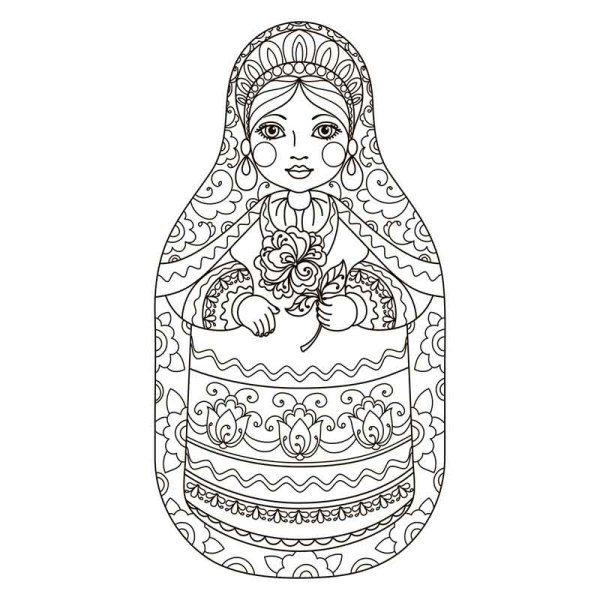 Сергиево-Посадская Матрешка трафареты