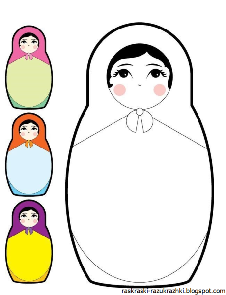 Матрешка силуэт для детей