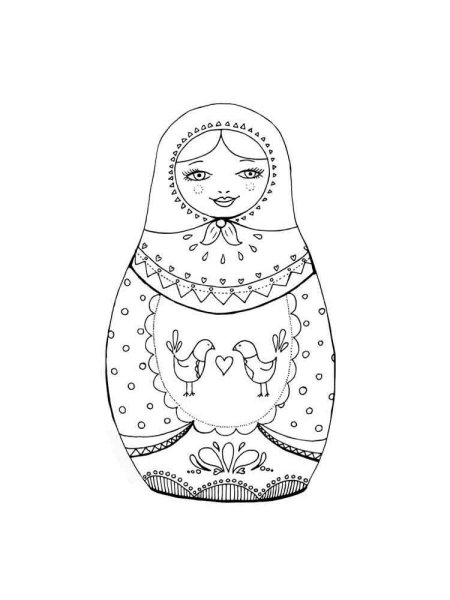 Загорская Сергиево-Посадская матрёшка раскраска
