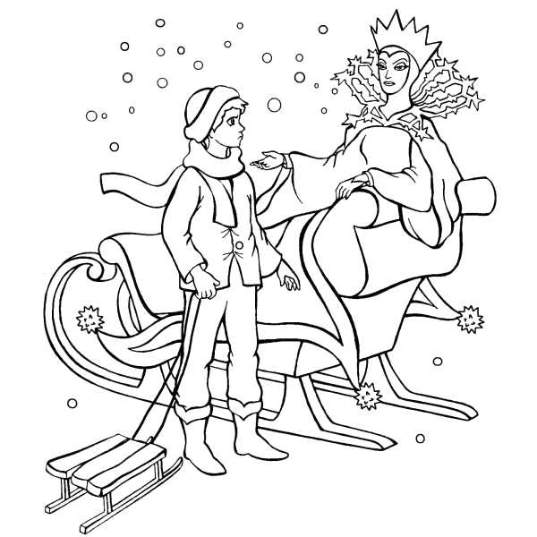 Кай раскраска Снежная Королева