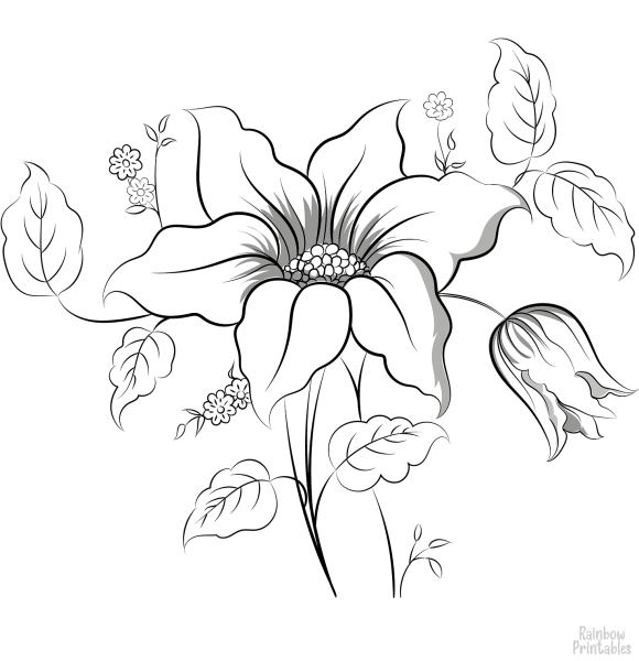 Сказочный цветок раскраска