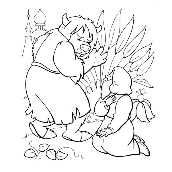 Аксаков Аленький цветочек раскраска