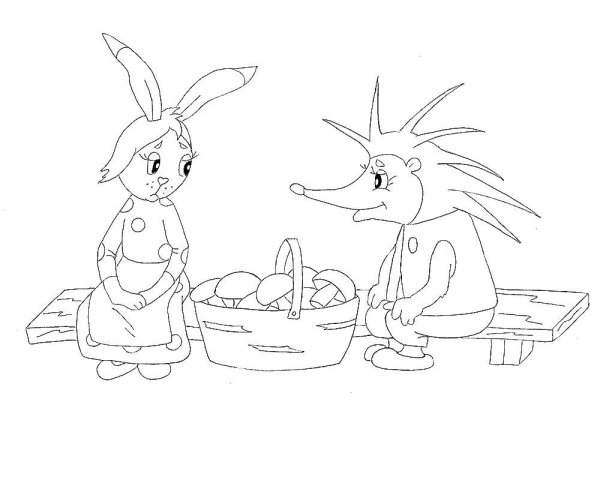 Раскраска к сказке мешок яблок Сутеева