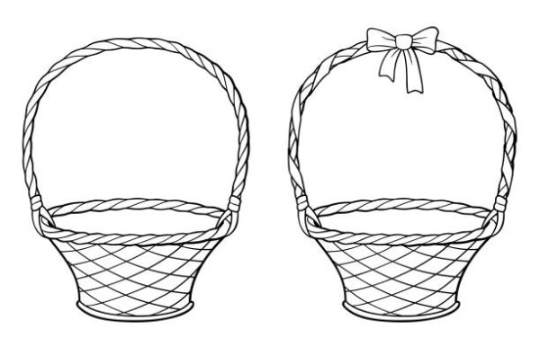 Корзинка раскраска для детей