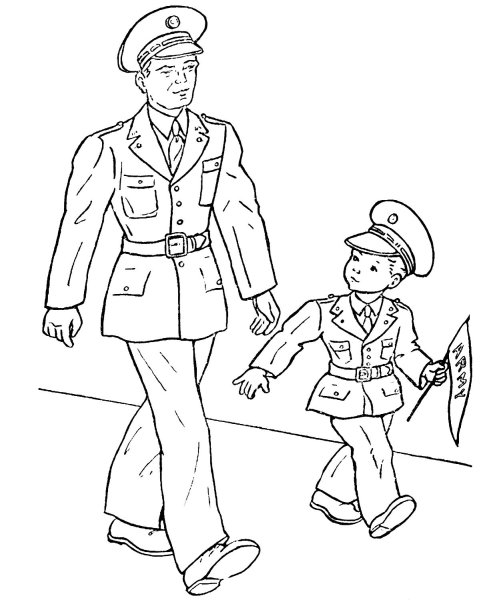 Солдат раскраска