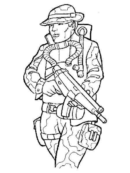 Солдат раскраска