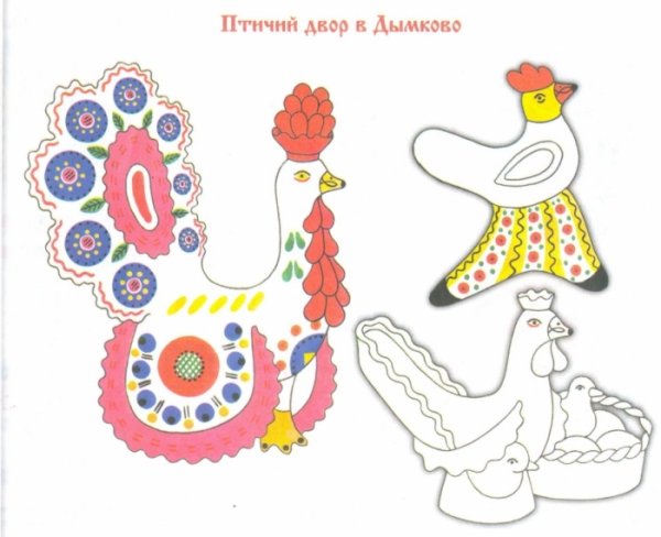 Элементы росписи дымковского индюка