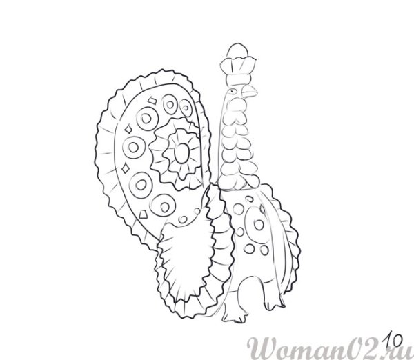 Дымковская игрушка индюк раскраска