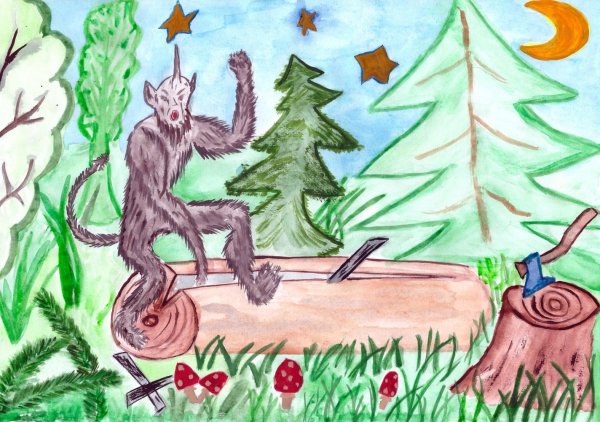 Шурале рисунок раскраска