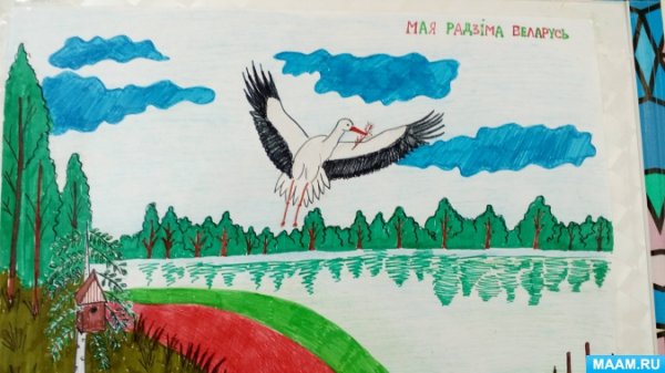 Сельский пейзаж раскраска