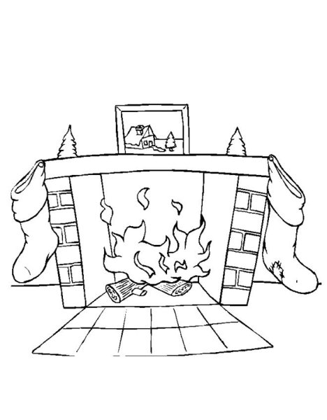 Камин раскраска