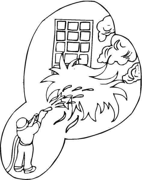 Огонь раскраска для детей