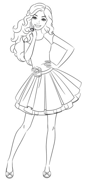 Барби фешаниста раскраска