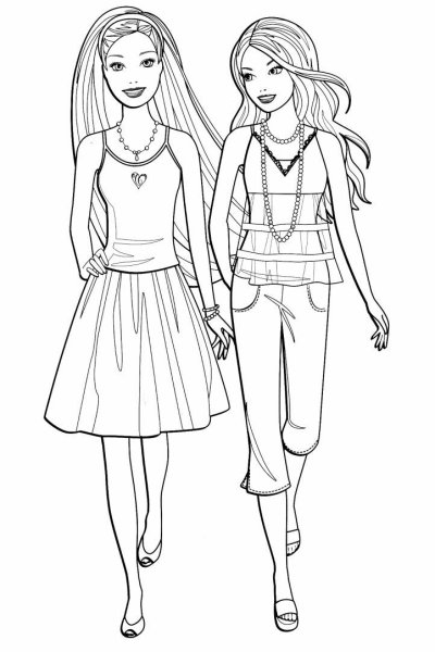 Раскраски Барби маленькие