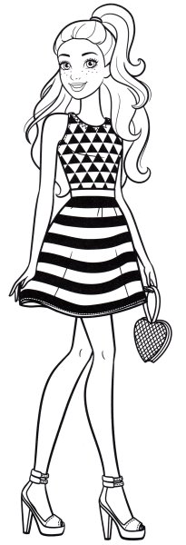 Раскраска Барби в полный рост