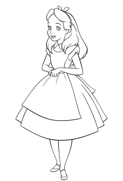 Раскраска девушка в полный рост