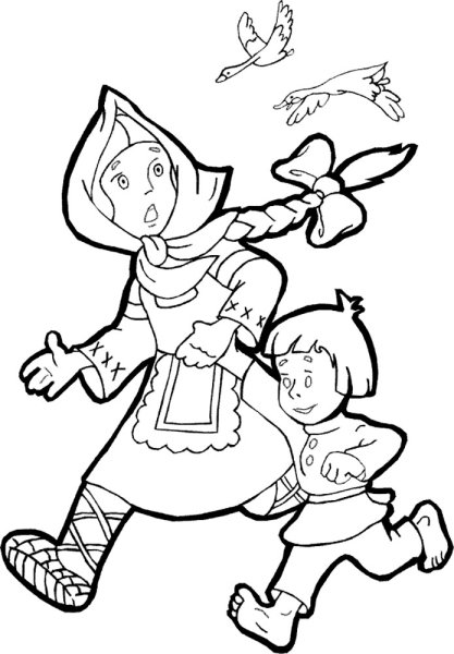 Раскраски из сказки красная шапочка для детей