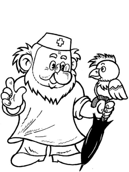 Раскраска Карлсон и Фрекен бок