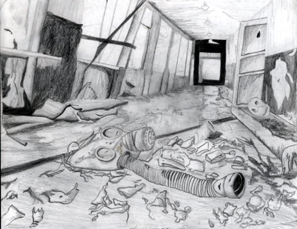 Пожарные ЧАЭС рисунок