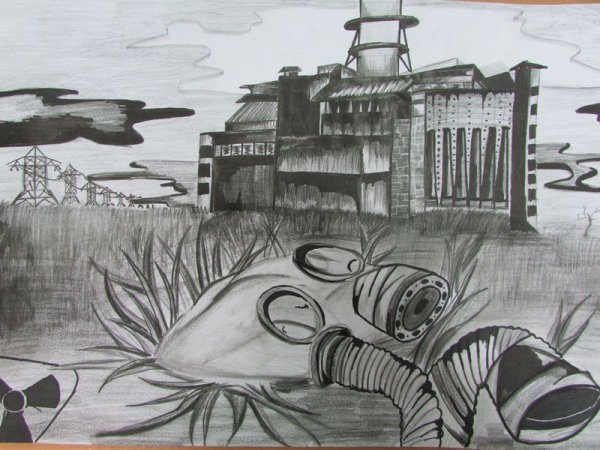 Чернобыль рисунки карандашом