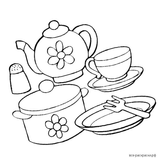 Чайный сервиз раскраска