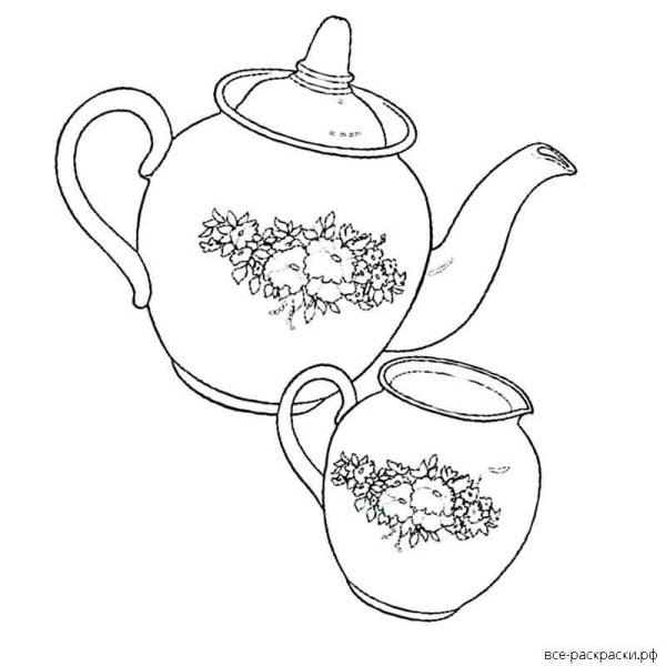 Чайный сервиз разукрашка