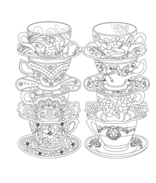 Посуда раскраска для детей