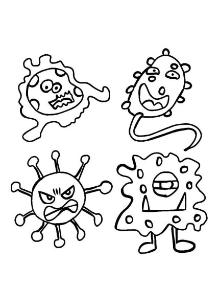 Микробы раскраска