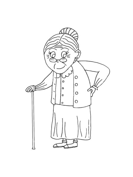 Бабушка раскраска для детей