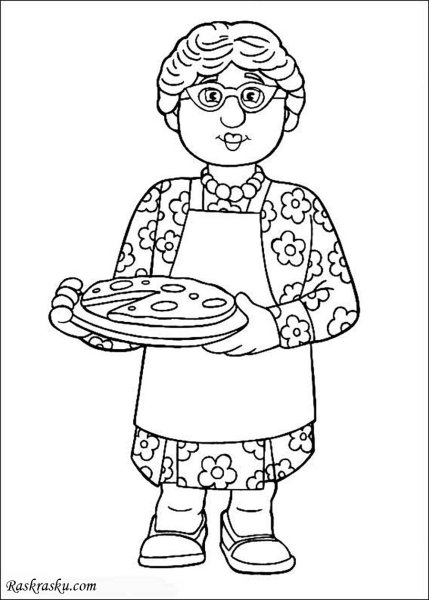 Раскраска бабушка
