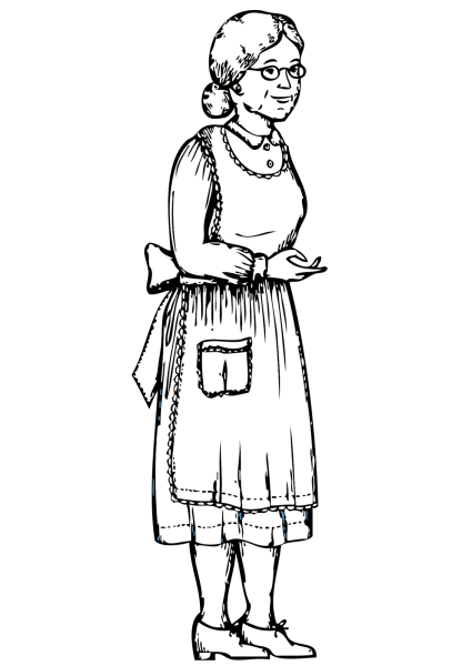 Раскраска бабушка