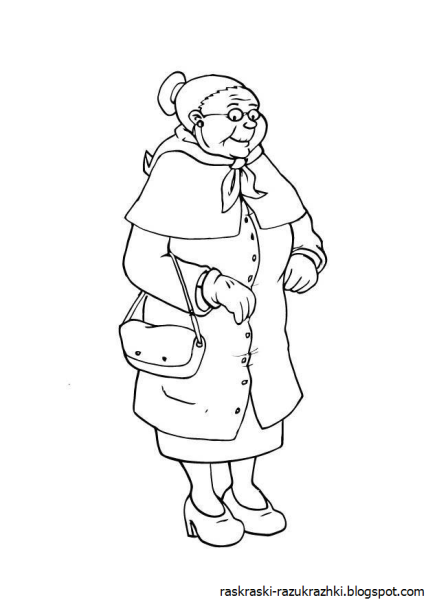 Раскраска бабушка
