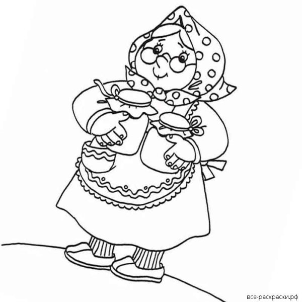 Раскраска бабушка