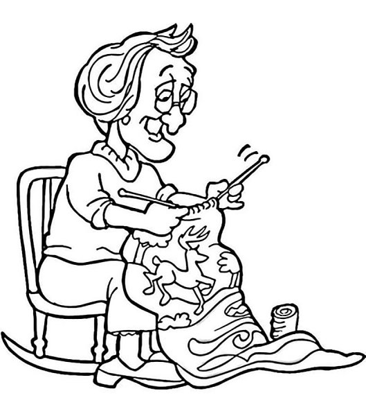 Раскраска бабушка