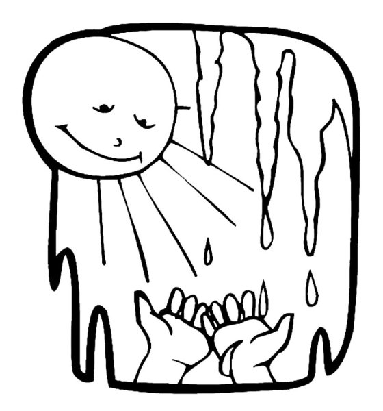 Весенняя капель раскраска