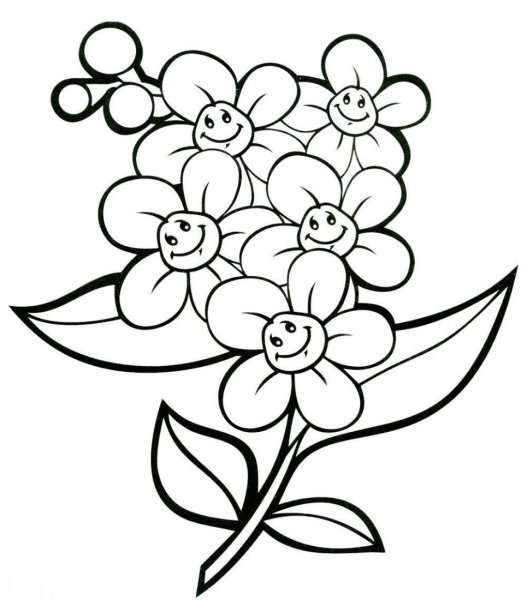 Цветочек раскраска для детей